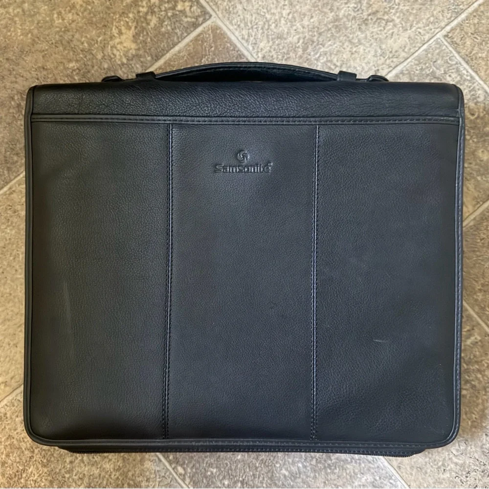 Samsonite Genuine Leather Portfolio Briefcase Binder iPad/laptop File Organizer